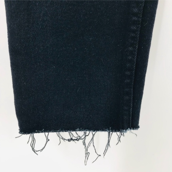 RE/DONE 90’s High Rise Ankle Crop Denim Jeans Jet Blue Black Wash Size 28 - Picture 6 of 9